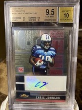 2008 CHRIS JOHNSON / 1200 FINEST AUTOGRAPHS ROOKIE RC - BGS 9.5 X4 QUAD POP 94