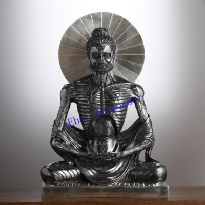 5cm Silver Lahore Museum Buddha Sakyamuni Buddha Ascetic Buddha