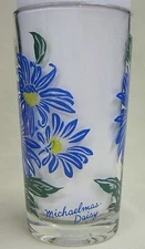 Michaelmas Daisy Peanut Butter Glass Glasses Drinking Kitchen Mauzy 71-4
