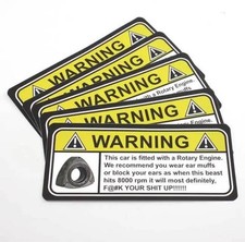 Mazda Rx-7 Rx-8 Rotary Engine Warning Sticker Rare 7x15.5cm New