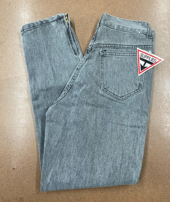 #ad Vintage Guess Zipper Ankle Skinny Jeans Grey Acid Wash Size 9 $25.00