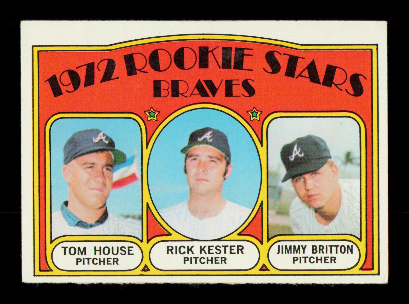 1972 Topps #351 Braves 1972 Rookie Stars (House /  Kester / Britton) EX
