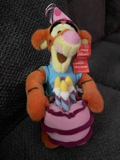 Vintage Disney Store TIGGER Happy Birthday Plush Wind Up Musical Toy 13” WORKS