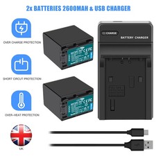 2x 3.7V NP-FV70 Battery & USB Charger For Sony HDR-CX170 CX180 CX300 CX360 CX700