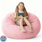 lilanoon 2FT Bean Bag Chair with Ultra Soft Velvet Cover Bean Bag