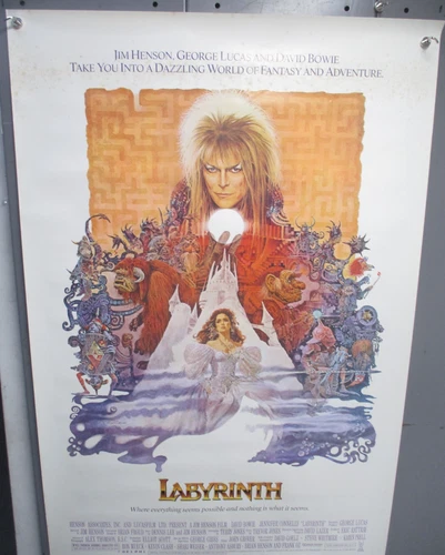ROLLED 1986 Jim Henson LABYRINTH 27x41 One-Sheet POSTER David Bowie CM6801