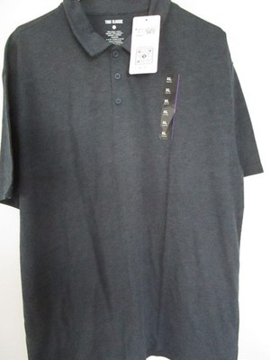 True Classic Short Sleeve Collar Neck Classic Polo Mens Shirt Heathered Blue XL