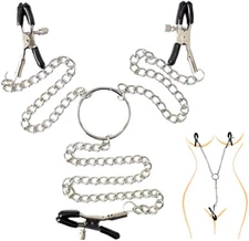 Adjustable Nipple Clamps, Entertainment Clip for Women Non-Piercing Nipplerings