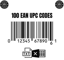 100 EAN UPC Codes for Amazon Certified GS1 Numbers Lifetime