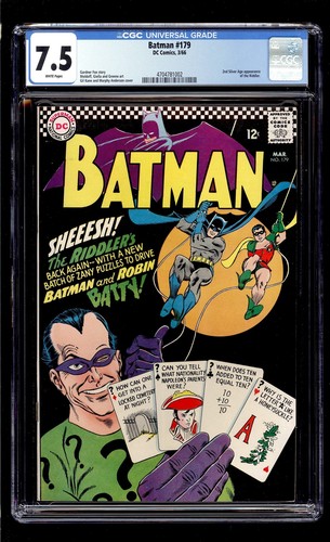 Batman #179 1966 CGC 7.5 VF- White High Definition Scans**