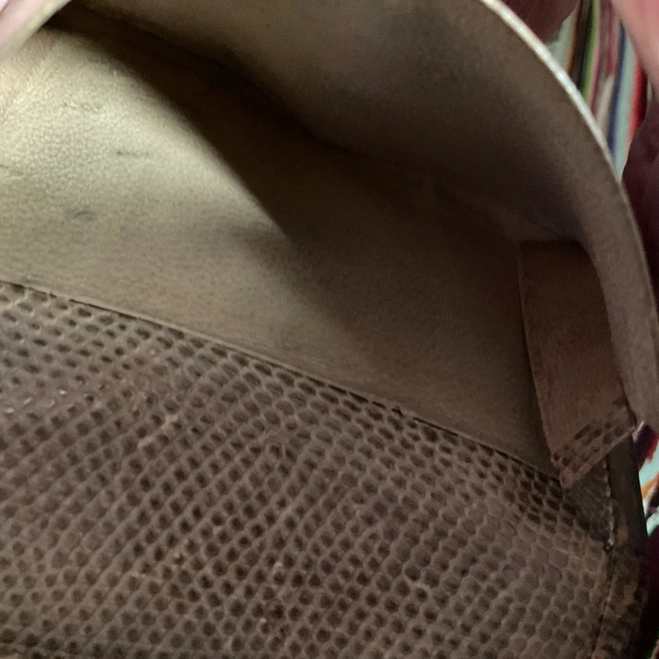 Reptile Snakeskin Antique Silver Mono Victorian Wallet Card Case - Image 4 of 4