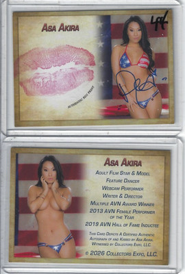 Asa Akira Signed & Kissed Trading Card #44 International Model Collector's Expo