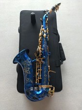 Professional Blue New curved soprano saxophone S-991 Brass sax Bb Gold key