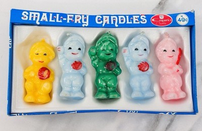 Vintage Capri Small-Fry Candles Baseball Players Japan NOS Boxed Set of 5 1966