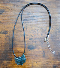 New Fox Mask Jade Pendant Necklace Black Cord