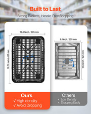 VEVOR 12-Pack Shopping Baskets, 21L Stackable, 20LB Capacity, Black