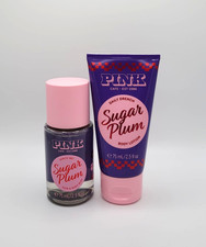 Victoria's Secret Pink Sugar Plum Hair Body Mist Lotion Travel Size Set of 2