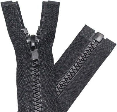 YaHoGa 2PCS #5 24 Inch Separating Jacket Zippers for Sewing Coats Black