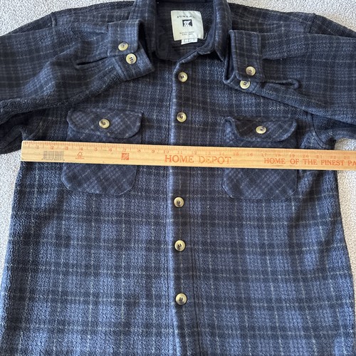 Camisa Juneau Fleece Franela Hombres L Azul Marino Cuadros Pesado Cabina Núcleo Acogedor Leñador - Imagen 12 de 16