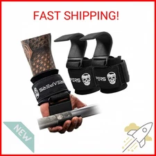 Gymreapers Weight Lifting Hooks (Pair), Heavy Duty Power Wrist Straps Hand Grip 