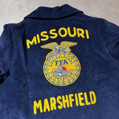 90s FFA Missouri Corduroy Jacket Navy Blue Vintage Workwear #FD