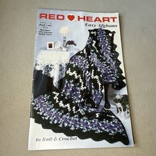 Vtg Rare Red Heart Easy Afghans to Knit or Cr...