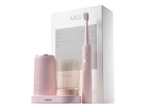 Rechargeable Sonic Toothbrush with Drying Holder, 8 Brush Heads, Smart Timer, Wa