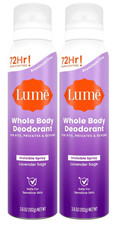 Lume Whole Body Deodorant 72 Hour Invisible Spray Lavender Sage, 3.6oz-Pack of 2
