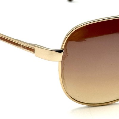 Guess Aviator Sunglasses Gold Metal Designer Frame & Brown 