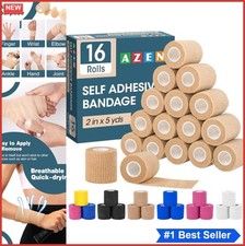 16 Pack Self Adhesive Bandage Wrap 2 Inch x 5 Yards Skin Color Cohesive Vet