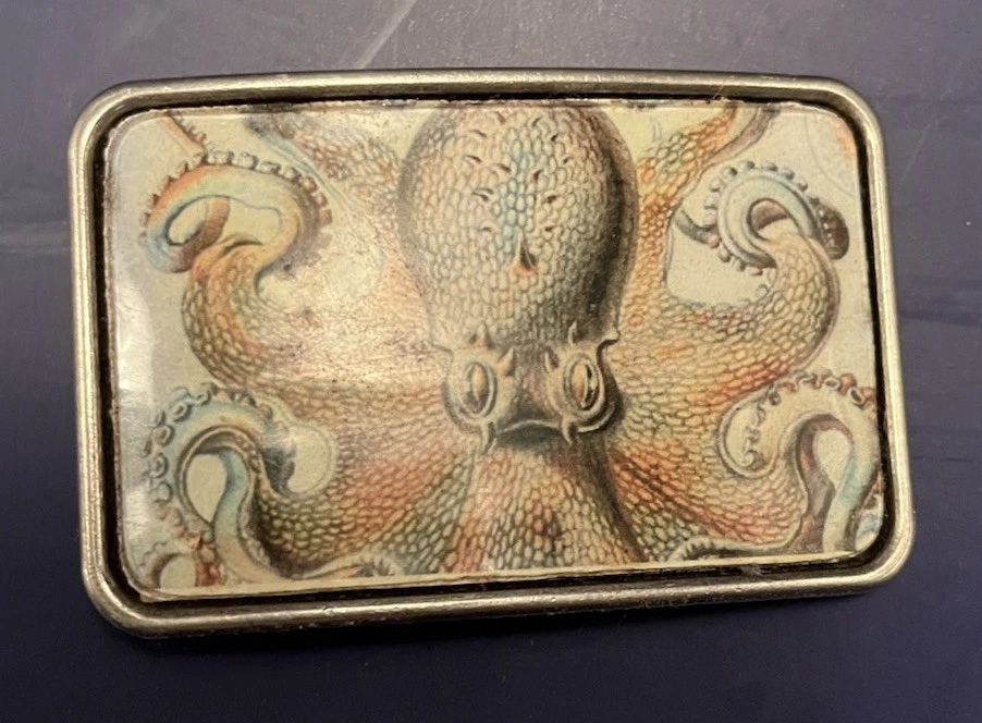 Octopus Attacks Vintage Inspired Kraken Print Belt Buckle - Image 2 of 4