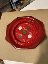 Vintage Haeger Pottery RED Coin Ashtray  1960'S COINS
