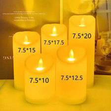LED Flameless Pillar Candles Flickering Battery Operated Warm Light Set