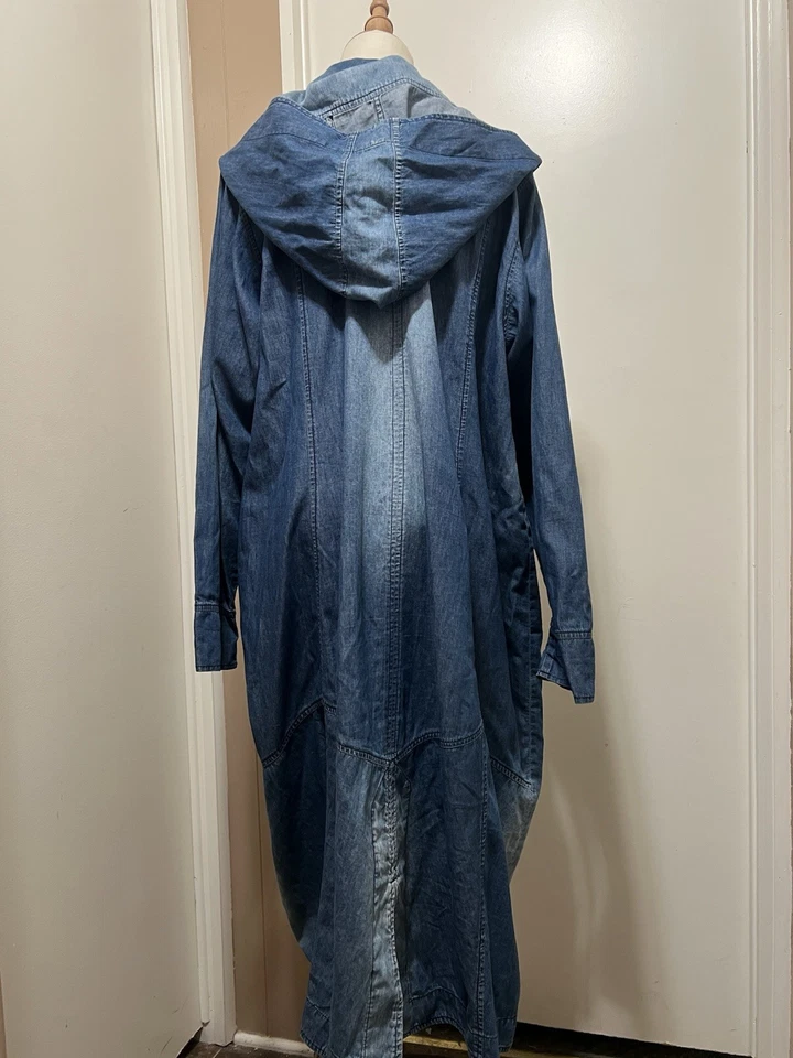 Легкое хлопковое длинное стираемое пальто с капюшоном KEKOO свободного покроя размер 1 - Изображение 4 из 4