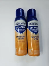 2 Microban 24 Hr Sanitizing Spray Disinfectant Home or Work Citrus Scent (15 oz)