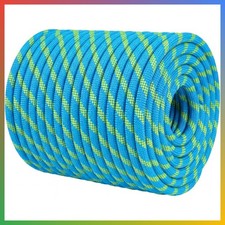 Arborist Rope 1/2 Inch 150 Ft Double Braid Polyester Static Line Blue Fluorescen