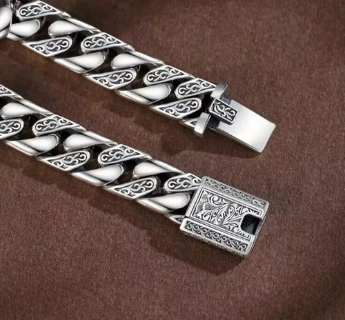 Bracciale uomo HOT regalo metallo pesante spesso catena cubana retrò - Foto 3 di 17