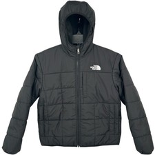 Boys Black The North Face Reversible Shasta Hooded Full-Zip Jacket Sz L NF0A88TP