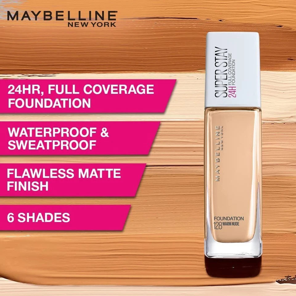 Maybelline New York Super Stay 30H Full Coverage Natural Liquid Foundation,... - Bild 3 von 4