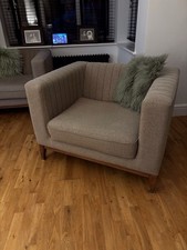 Club Deco Style Fabric Lounge / Bedroom Chair