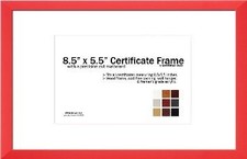 8.5" x 5.5" Matted Certificate Frame - 5.5x8.5 Wood Frame - Holds any document m