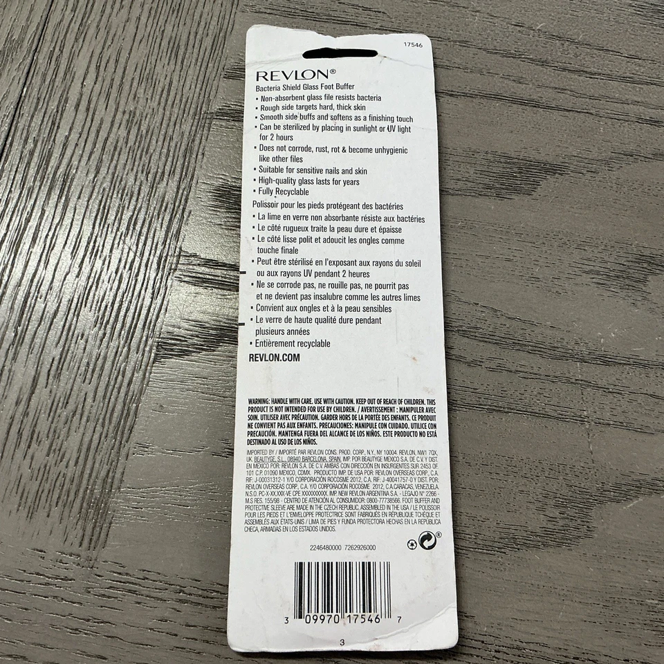 Revlon Bacteria Shield Glass Foot Buffer with Anti-Bacterial Technology - NEW - Image 2 of 2