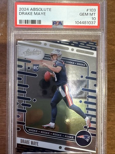 2024 Panini Absolute - Rookies Drake Maye #103 (RC) PSA 10 Gem Mint Patriots