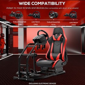 Supllueer Racing Simulator Cockpit Wheel Stand with Seat Fits Logitech G29 G920