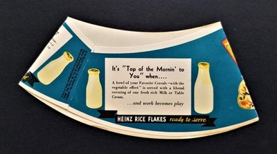 antique HEINZ MILK - RICE FLAKES - BREAKFAST FLAKES BOTTLE CUFF advertising