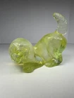 FENTON Yellow TOPAZ Opalescent VASELINE  “tail Up”  Dog