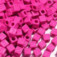 50Pcs Acrylic Square Letter Beads Solid Color Alphabet Large Hole Loose Beads fo