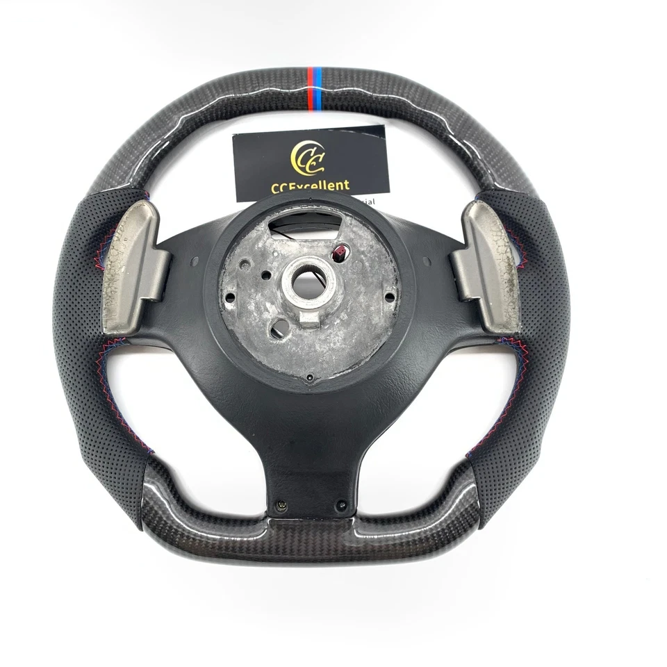 For 1998-2005 BMW E46 M3 Sport M5 E39 Custom Real Carbon Fiber Alcantara Steering Wheel - Image 3 of 4