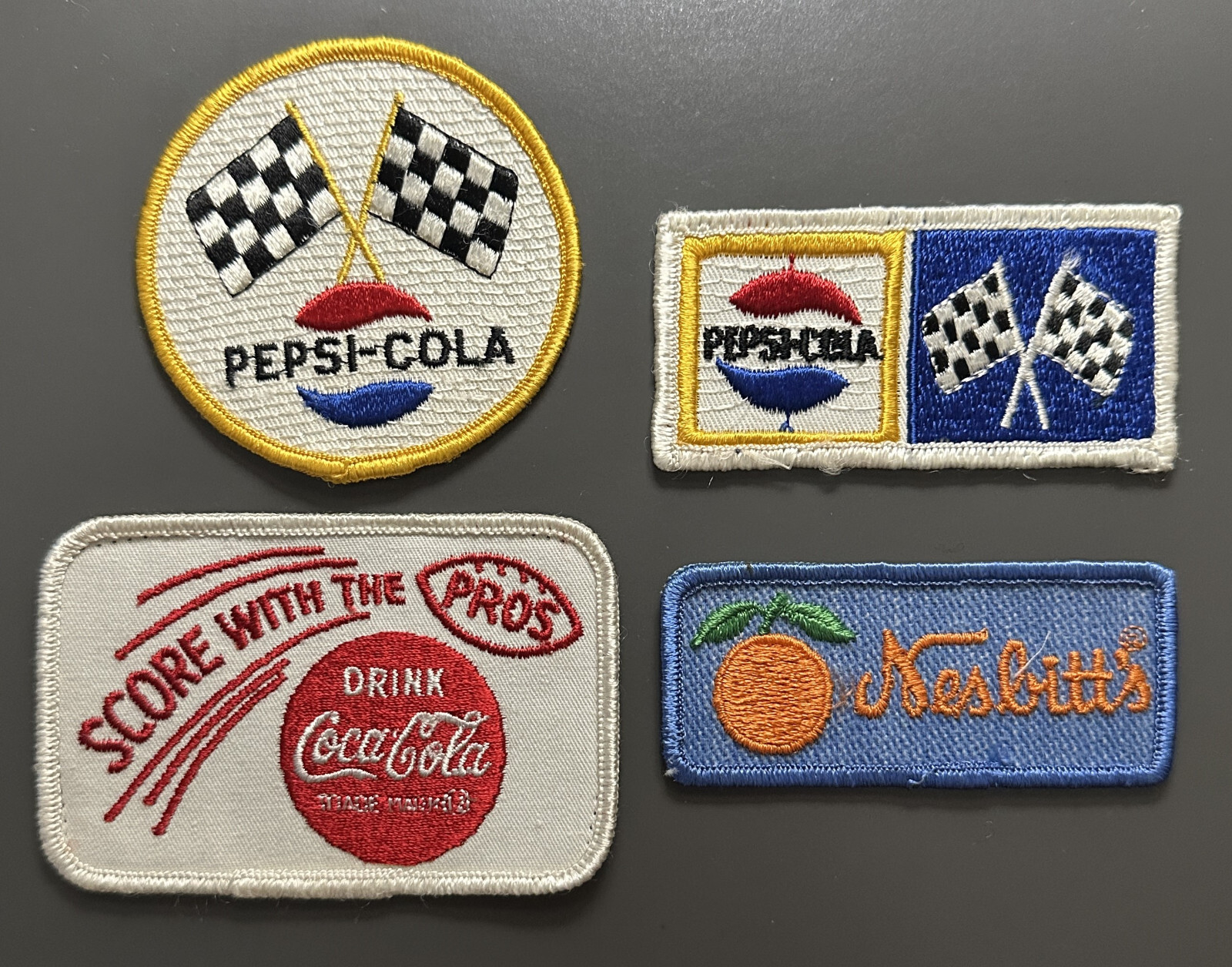 Lot Of 4 Soda Advertising Patches - Pepsi-Cola, Coca-Cola & Nesbitt's ...