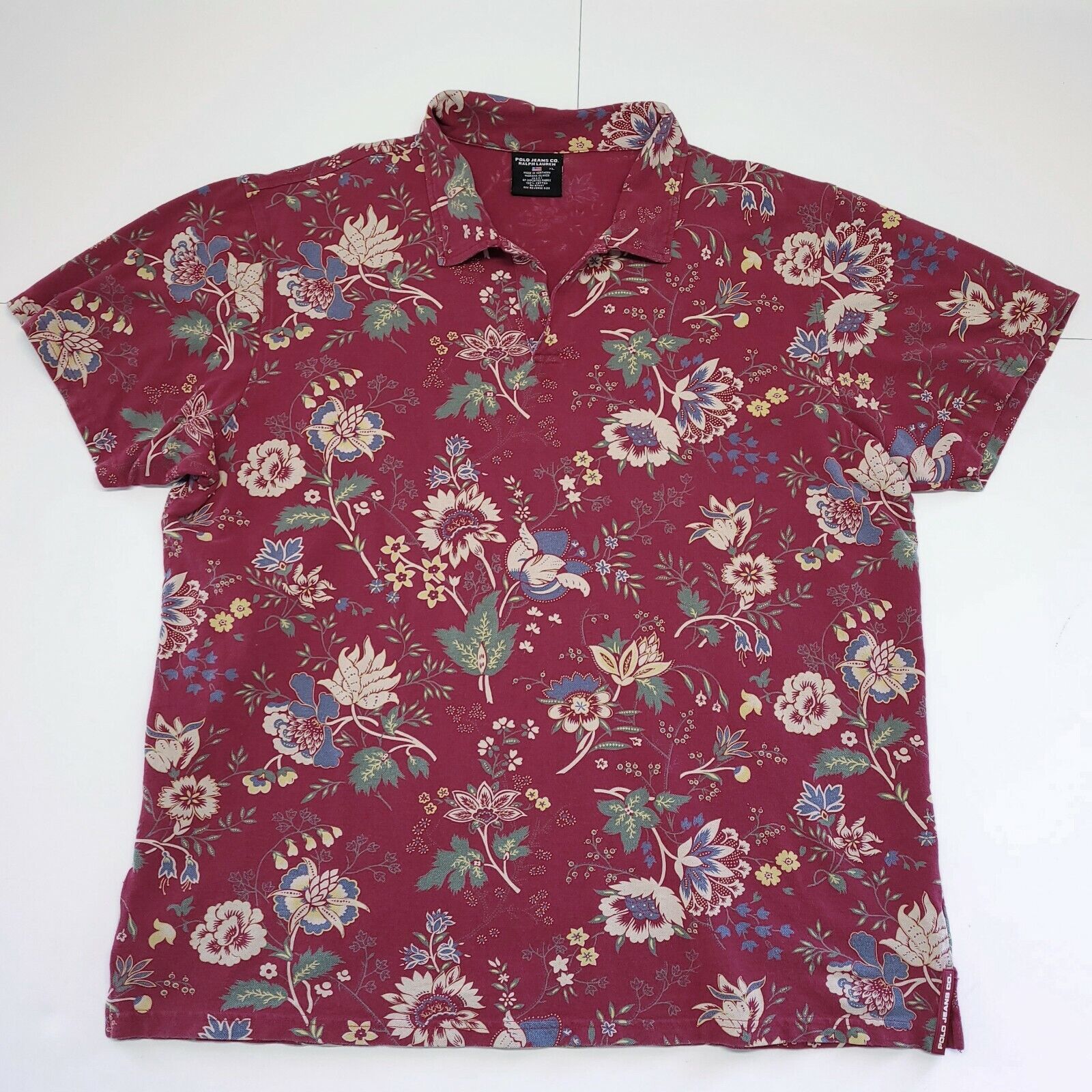 Ralph Lauren POLO Jeans CO. Men XL Red Floral POL… - image 3